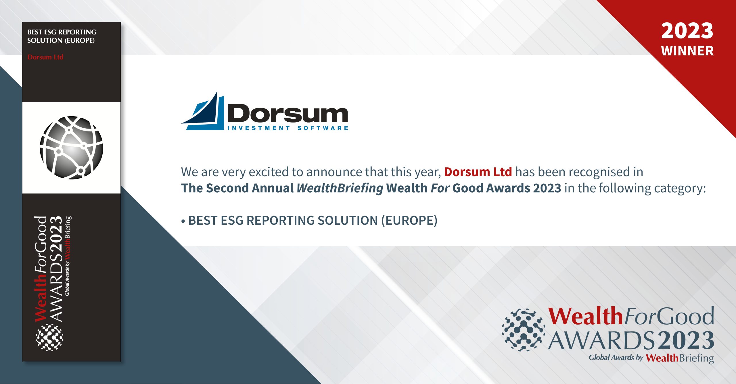 Dorsum wins Best ESG Reporting Solution at the 2nd WealthForGood Awards